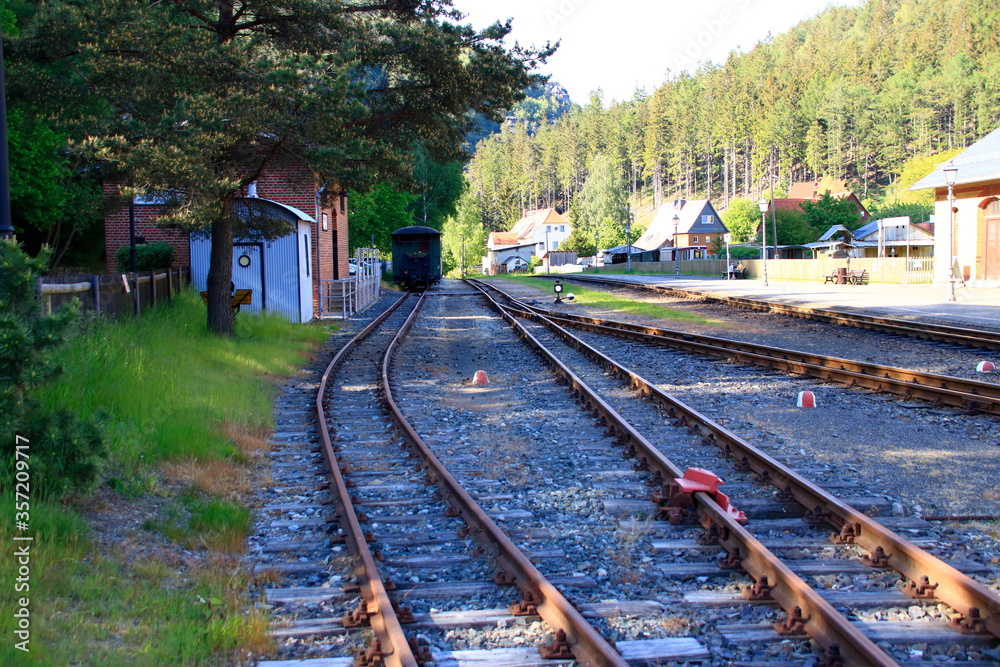 Fototapeta premium Blick in den bahnhof oybin bei zittau in sachsen