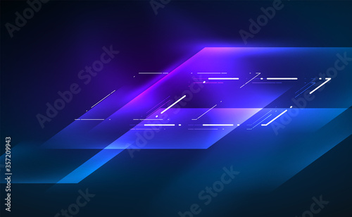 Dynamic neon shiny abstract background. Trendy abstract layout template for business or technology presentation, internet poster or web brochure cover, wallpaper