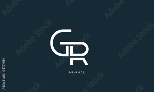 Alphabet letter icon logo GR