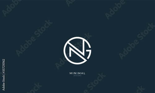 Alphabet letter icon logo GN