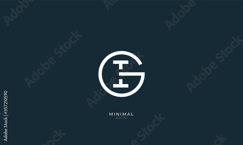Alphabet letter icon logo GI or IG