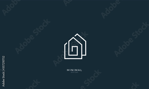 A line art icon logo of a house , home, real estate 