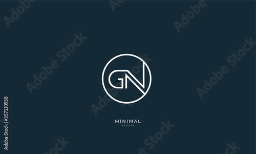 Alphabet letter icon logo GN