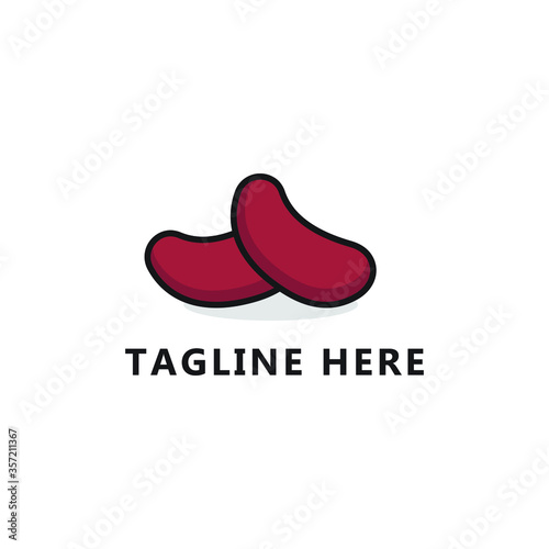 Red kidney bean. Icon set. Vector illustration.