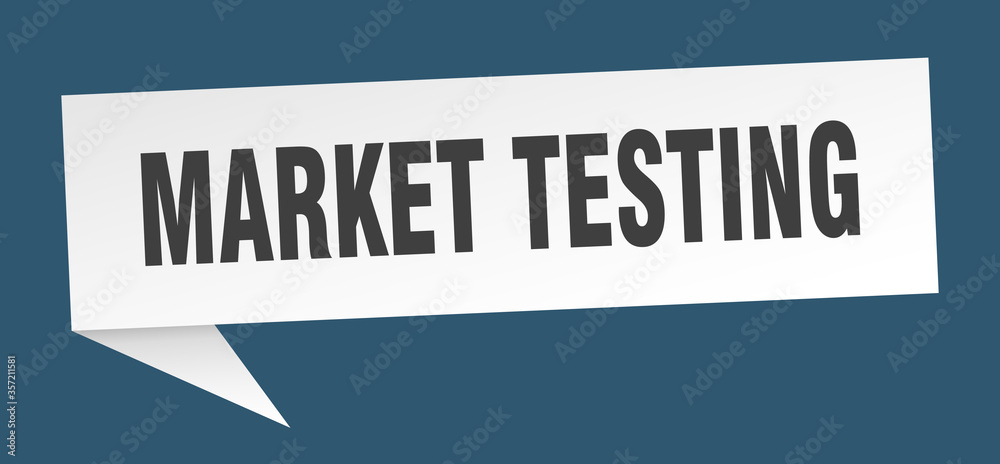 market testing banner. market testing speech bubble. market testing sign