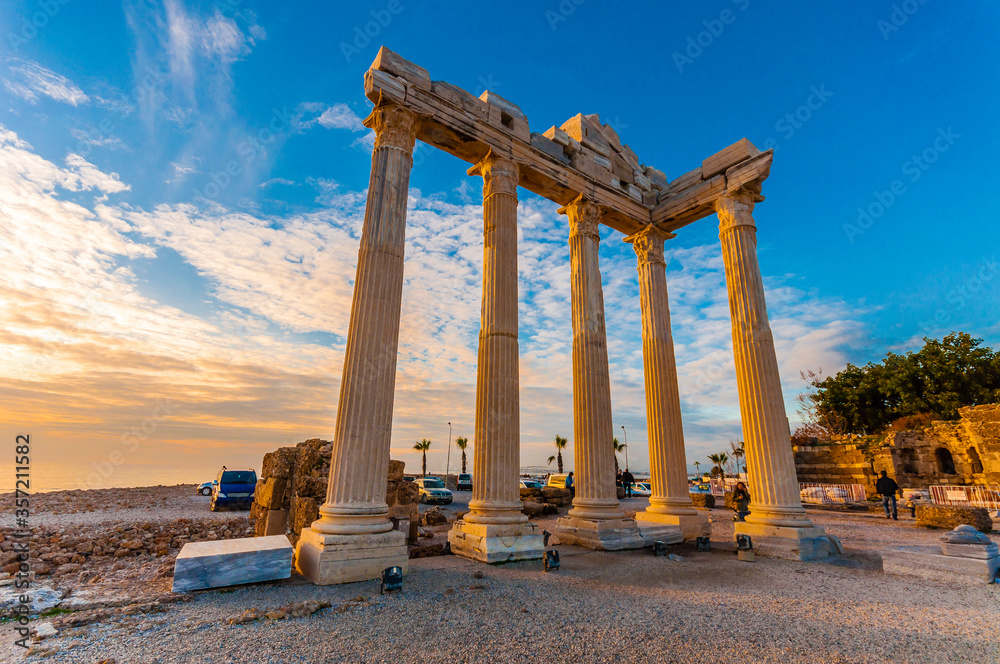 The Temple of Apollo in Side Town of Antalya Province of Turkey