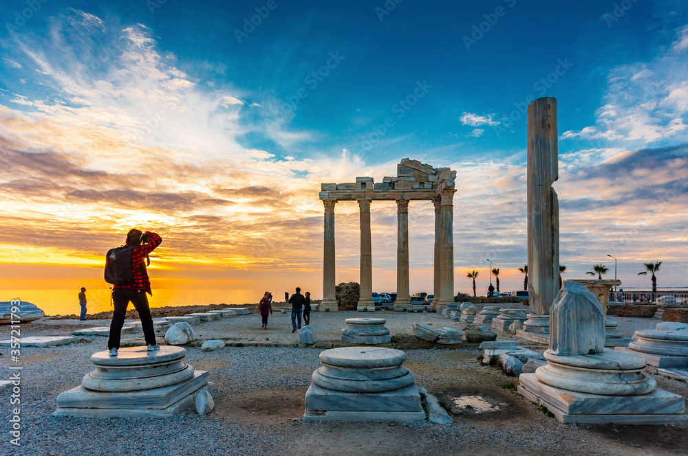 Fototapeta premium The Temple of Apollo in Side Town of Antalya Province of Turkey