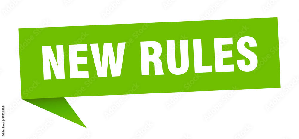 new rules banner. new rules speech bubble. new rules sign new rules banner. new rules speech bubble. new rules sign