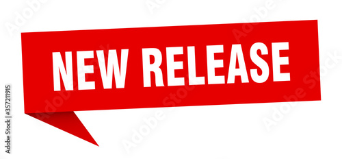 new release banner. new release speech bubble. new release sign
