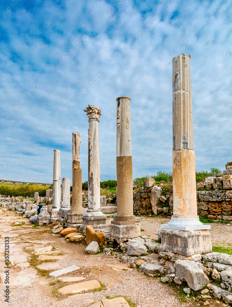 Perge Ancient City in Antalya Province of Turkey