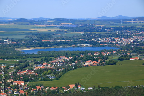 Blick auf den olbersdorfersee bei zittau in sachsen