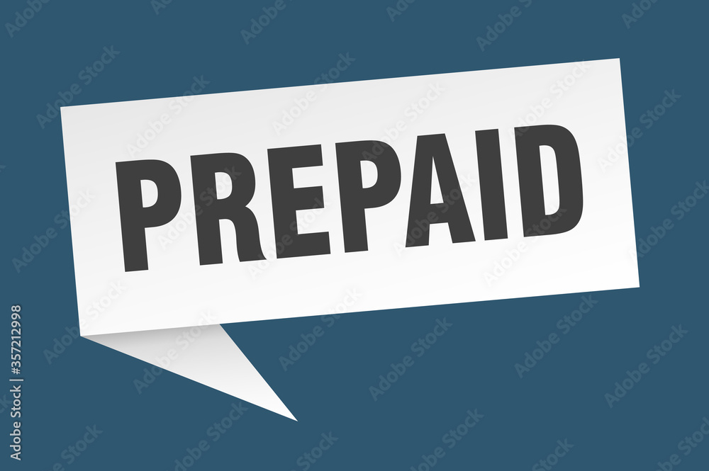 prepaid banner. prepaid speech bubble. prepaid sign