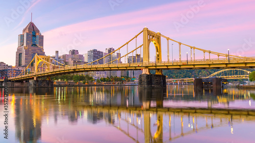 Pittsburgh city downtown skyline USA