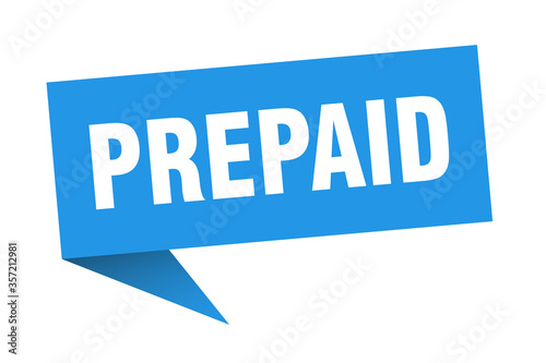 prepaid banner. prepaid speech bubble. prepaid sign
