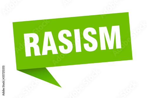 rasism banner. rasism speech bubble. rasism sign
