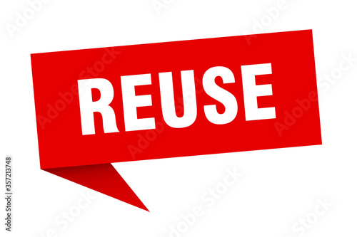 reuse banner. reuse speech bubble. reuse sign