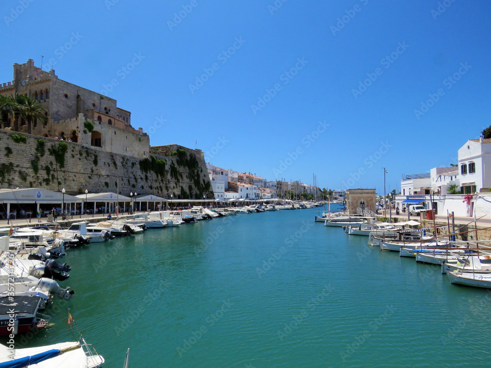 Ciutadella harbour in Menorca, Spain