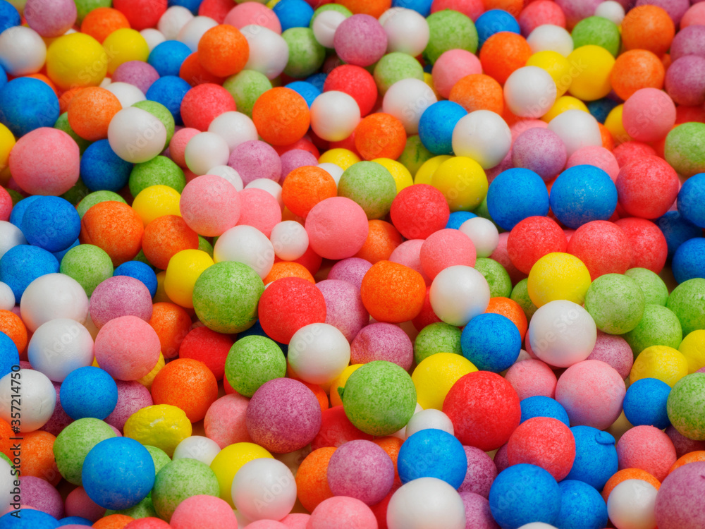 Background texture of multicolored foam balls Background texture of multicolored foam balls