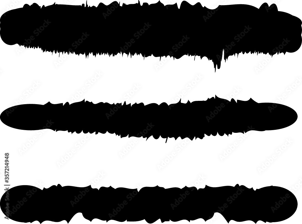 Fototapeta premium Grunge Paint stripe . Vector brush Stroke . Distressed banner . Black isolated paintbrush collection . Modern Textured shape . Dry border in Black . 