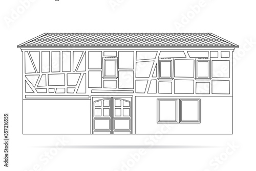 Ein alter deutscher Bauernhof mit Fachwerk
