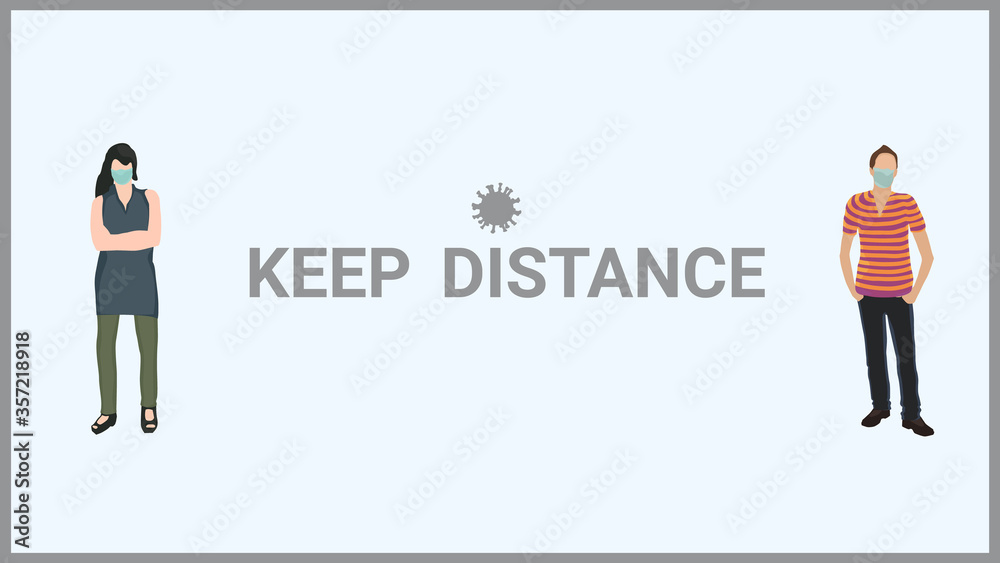 young couple staning on a large distance to each other young couple staning on a large distance to each other