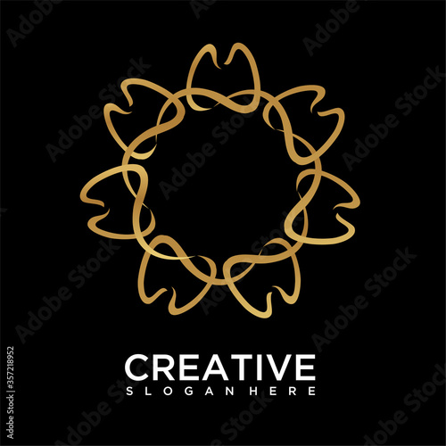 Dental or Dentist Vector Logo, Monoline Flower, People, Teeth Dental Logo Designs, dental circle