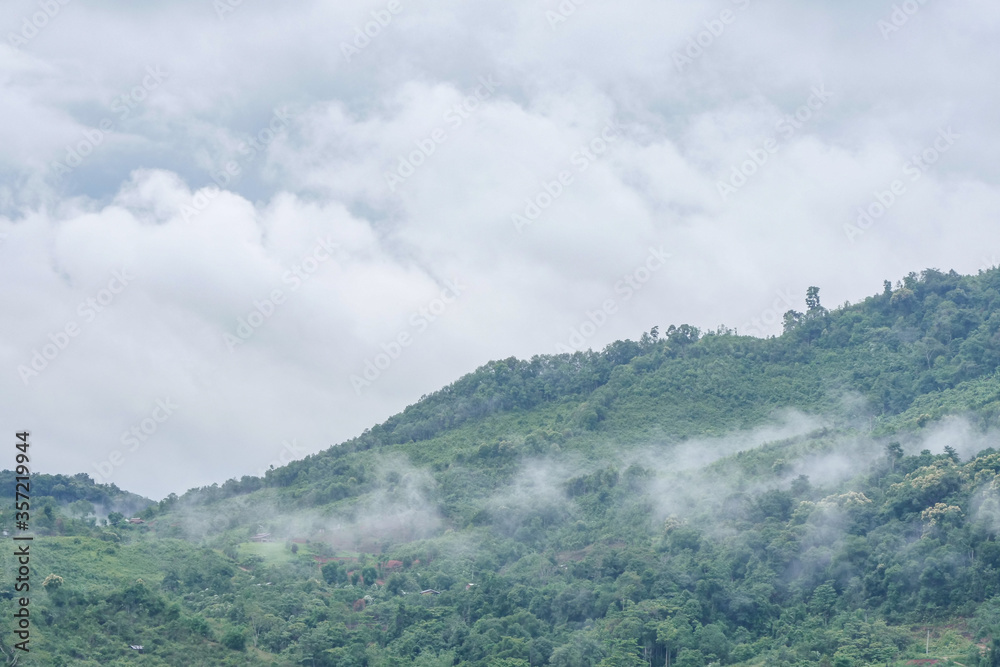 clouds in the mountains