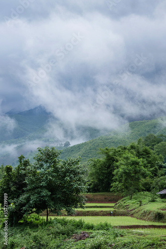 clouds over the mountains