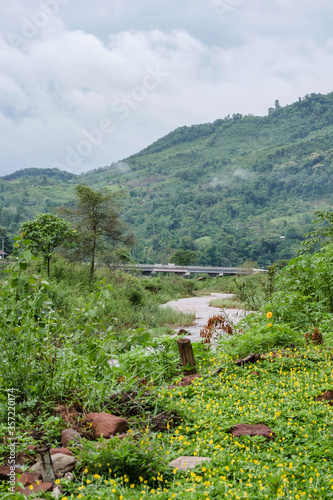 mountain landscape with river