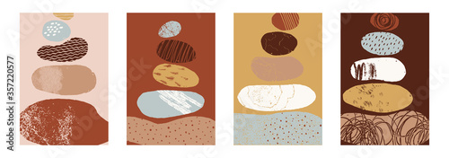 Canvas Print Abstract illustration with balanced pebbles