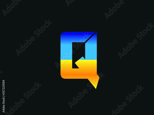Capital letter Q vector image