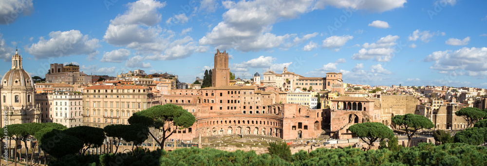 Panorama of the city of Rome. Beautiful city landscape