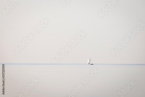 Sailing boats on the Kiev reservoir