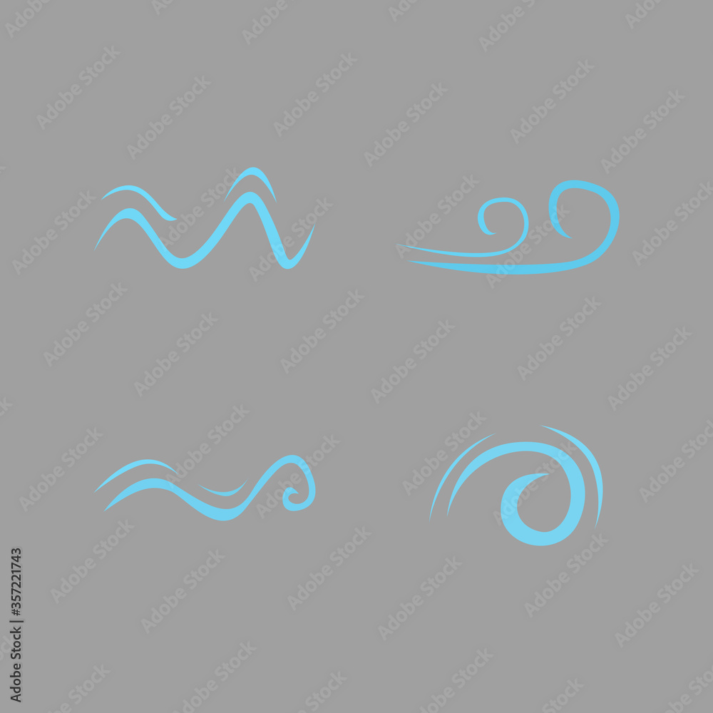 Fototapeta premium Blue waves, line art geometric art - logo purposes
