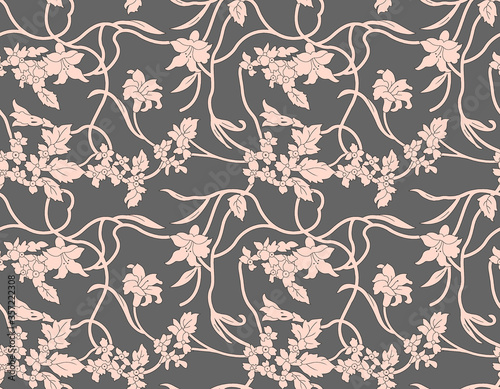 Fall colorful leaf floral background.pattern for fashion,fabric and all prints on light beige background.