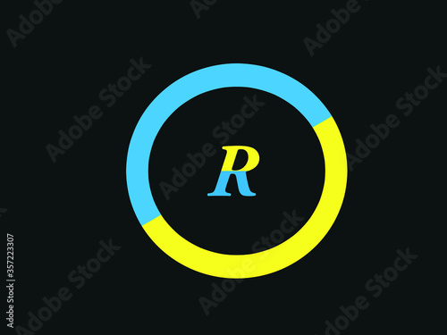 Capital letter R vector image