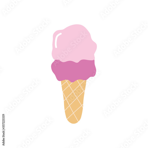 ice cream cone icon, flat style