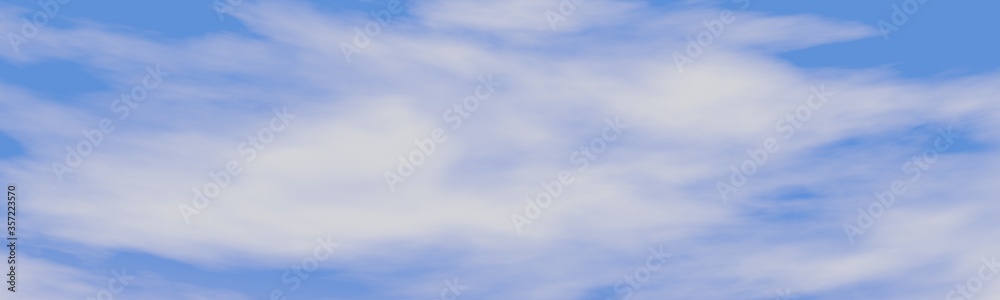 Blue sky clouds background . Beautiful landscape with clouds . Panorama of a blue sky with white clouds 3d render