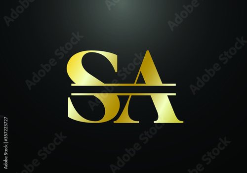 Initial Monogram Letter S A Logo Design Vector Template. S A Letter Logo Design