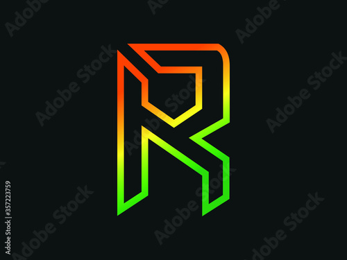 Capital letter R vector image