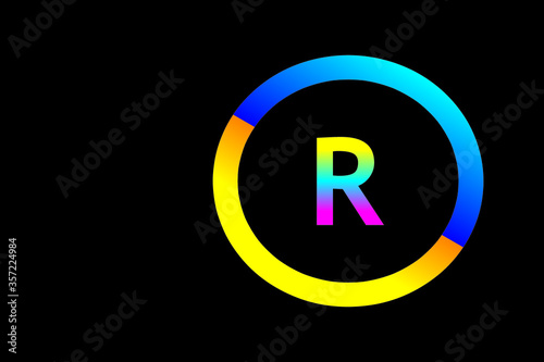 Capital letter R vector image