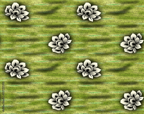 Seamless pattern with spring flowers and leaves. Hand drawn background. floral pattern for wallpaper or fabric. photo