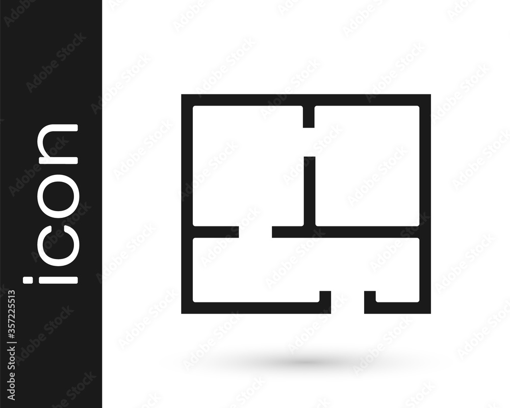 Grey House plan icon isolated on white background. Vector Illustration. Grey House plan icon isolated on white background. Vector Illustration.
