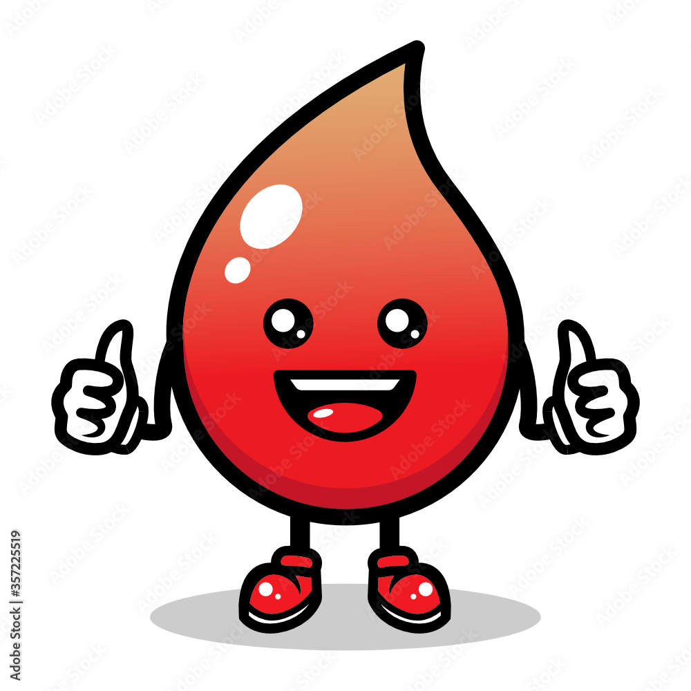 Cute blood mascot design illustration Cute blood mascot design illustration