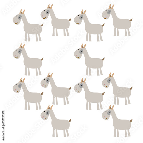 Cute goats pattern  background  texture