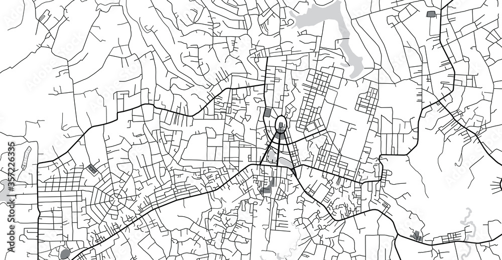 Urban vector city map of Bao Loc, Vietnam