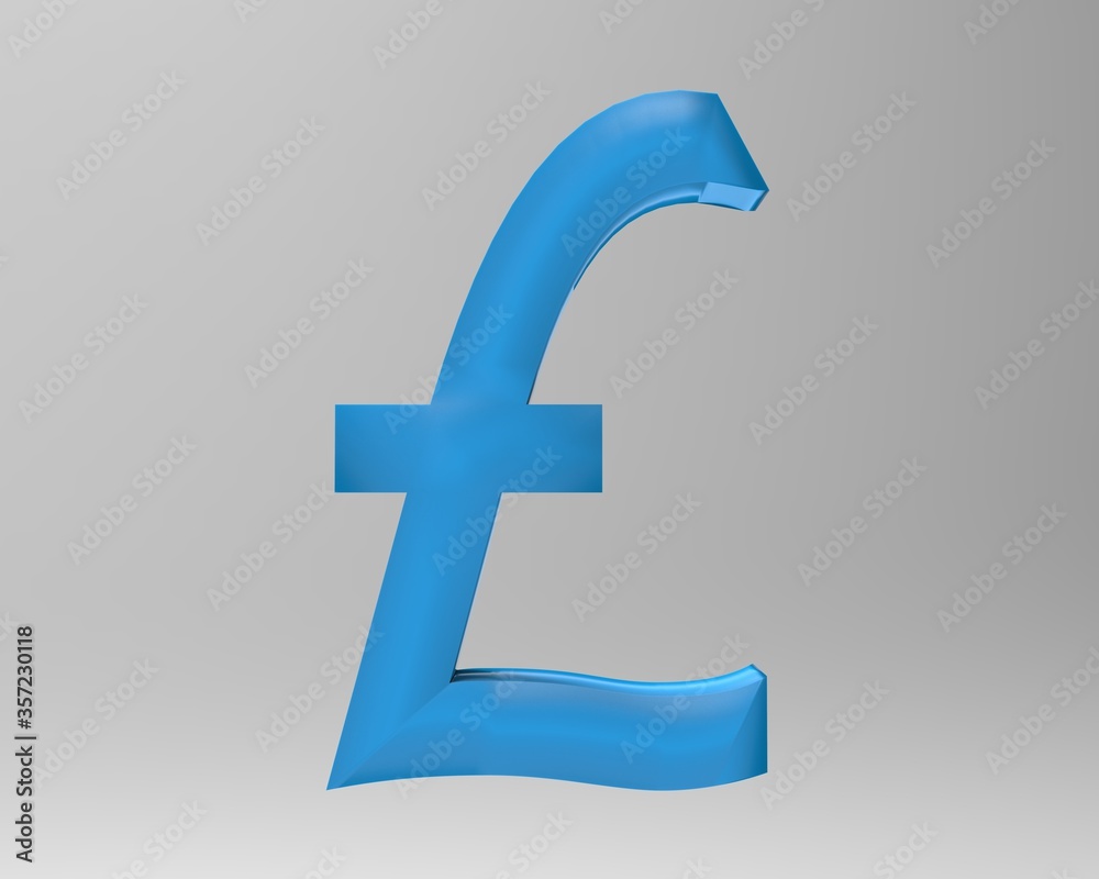 Pound sterling sign isolated GBP 3d render
Pound sterling sign isolated GBP 3d render