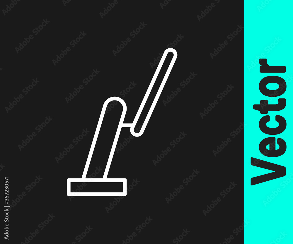 White line Windscreen wiper icon isolated on black background. Vector Illustration. White line Windscreen wiper icon isolated on black background. Vector Illustration.
