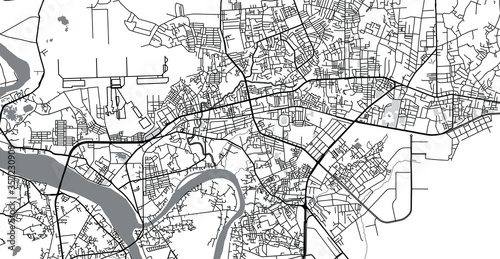 Urban vector city map of Bien Hoa, Vietnam