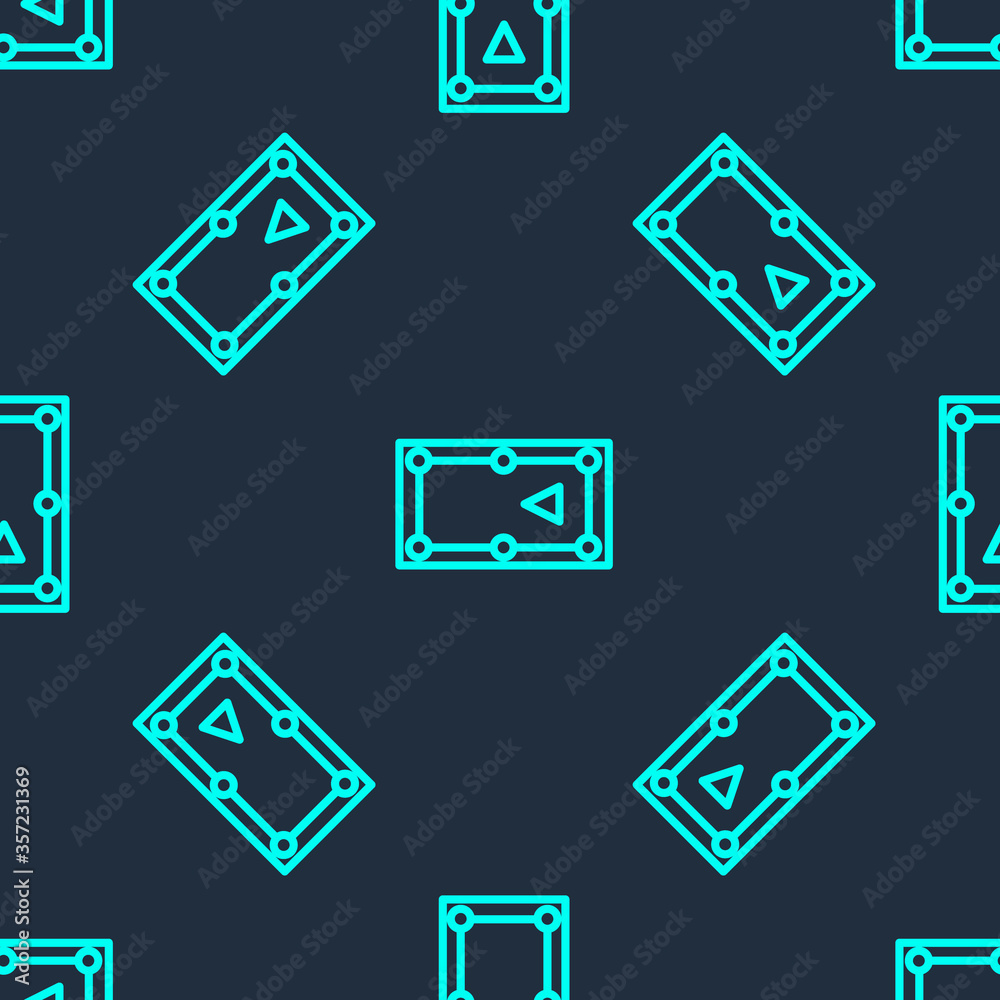 Green line Billiard table icon isolated seamless pattern on blue background. Pool table. Vector Illustration. Green line Billiard table icon isolated seamless pattern on blue background. Pool table. Vector Illustration.